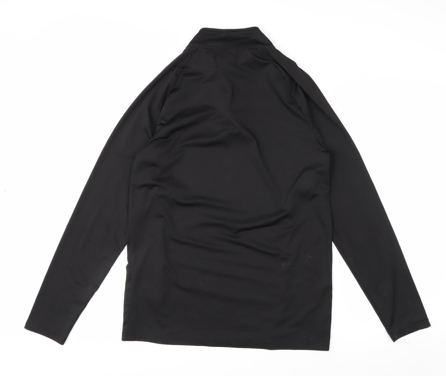 boohooMAN Men’s Black Slim Fit 1/4 Zip Long Sleeve Activewear Top M
