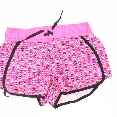 Hot Tuna Womens Pink Geometric Athletic Activewear Shorts Size 8