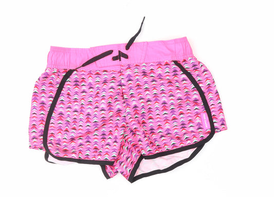 Hot Tuna Womens Pink Geometric Athletic Activewear Shorts Size 8