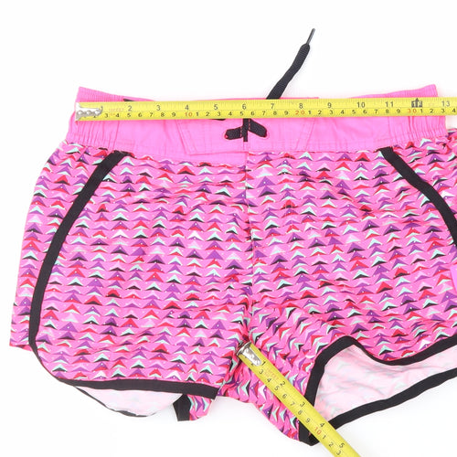 Hot Tuna Womens Pink Geometric Athletic Activewear Shorts Size 8
