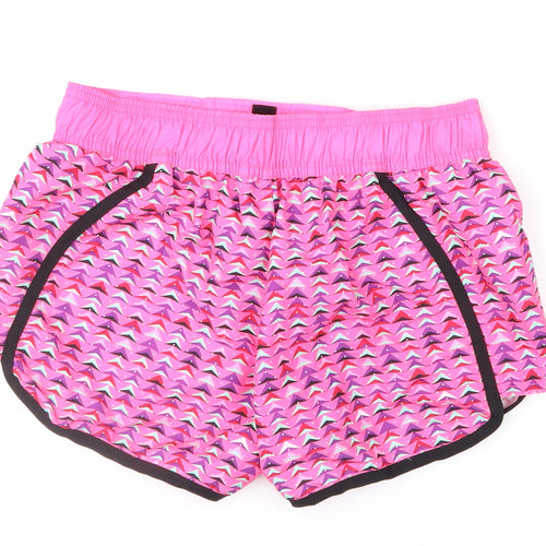 Hot Tuna Womens Pink Geometric Athletic Activewear Shorts Size 8