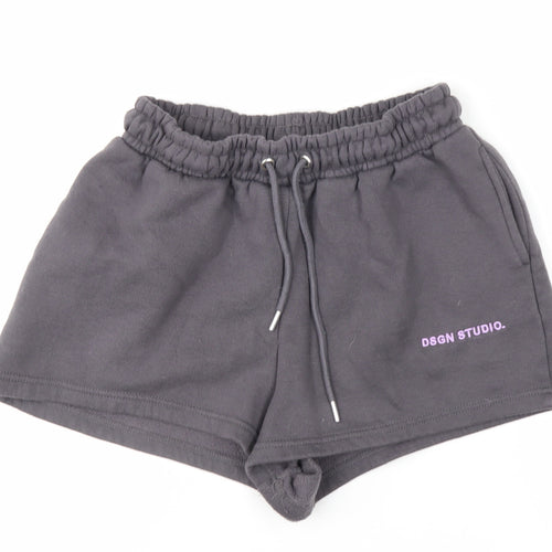 Boohoo Womens Black DSGN Studio Sweat Shorts Size M Cotton Blend
