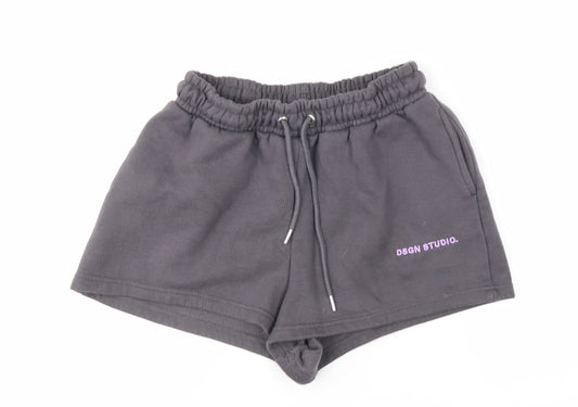 Boohoo Womens Black DSGN Studio Sweat Shorts Size M Cotton Blend