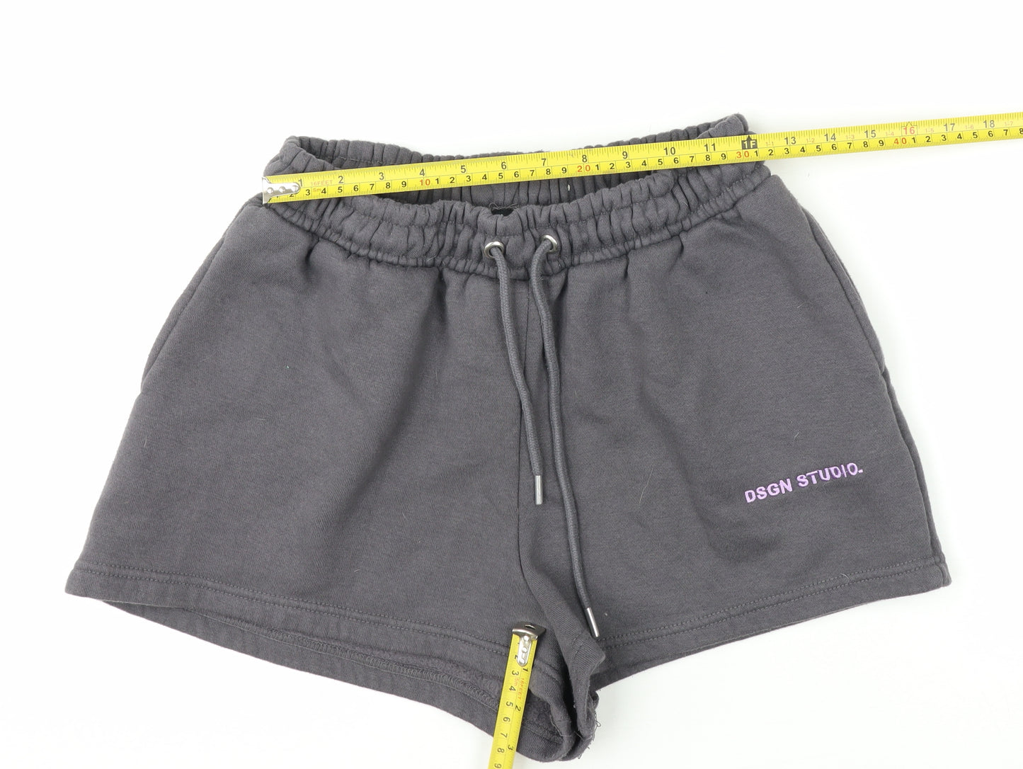 Boohoo Womens Black DSGN Studio Sweat Shorts Size M Cotton Blend