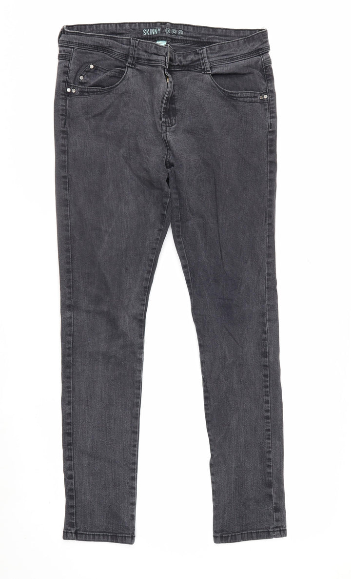 Denim Co Women Grey Skinny Jeans Size 14 Stretch Denim