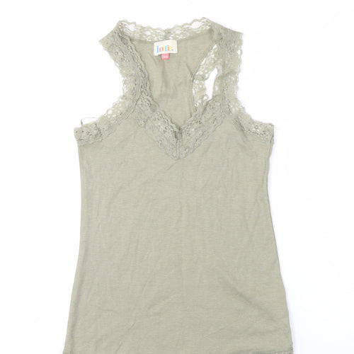 Lottie Women's Green Lace Trim Camisole Tank Top Size 8/10