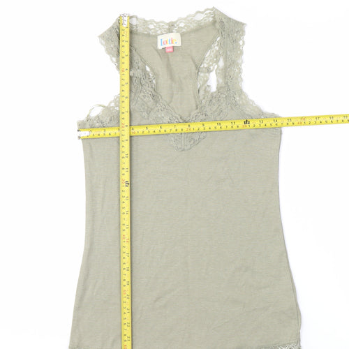 Lottie Women's Green Lace Trim Camisole Tank Top Size 8/10