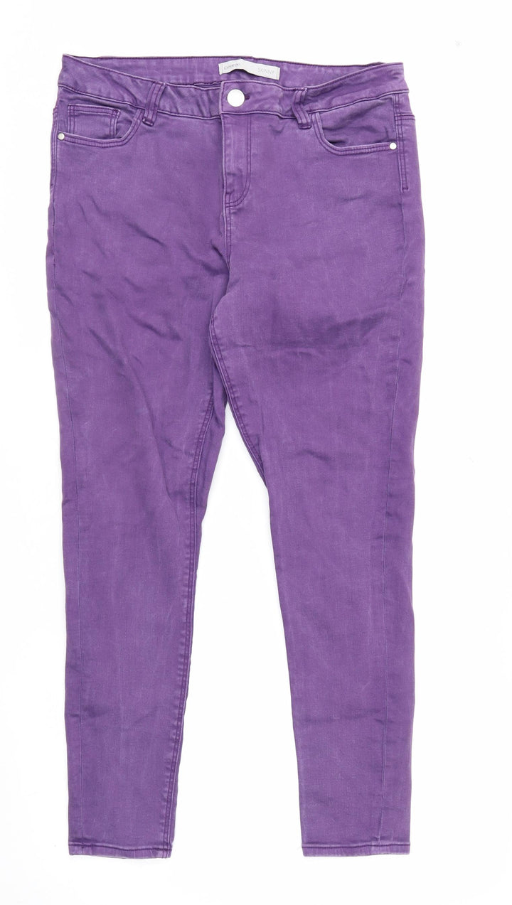 George Women's Purple Skinny Jeans Size 14 Short Stretch Denim