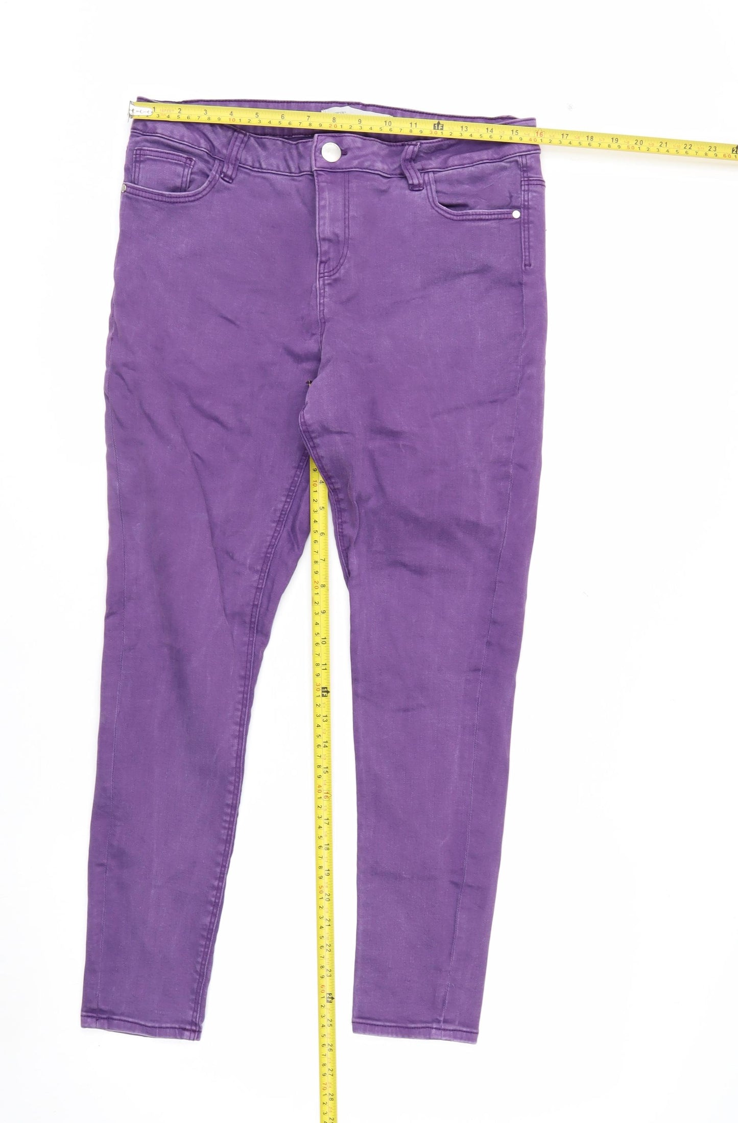 George Women's Purple Skinny Jeans Size 14 Short Stretch Denim