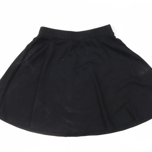New Look Women Black A-Line Short Skirt Size 10 Polyester Blend