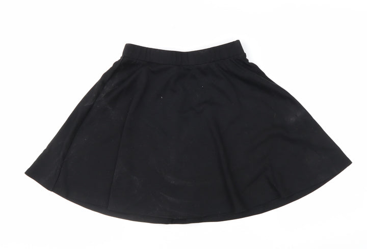 New Look Women Black A-Line Short Skirt Size 10 Polyester Blend