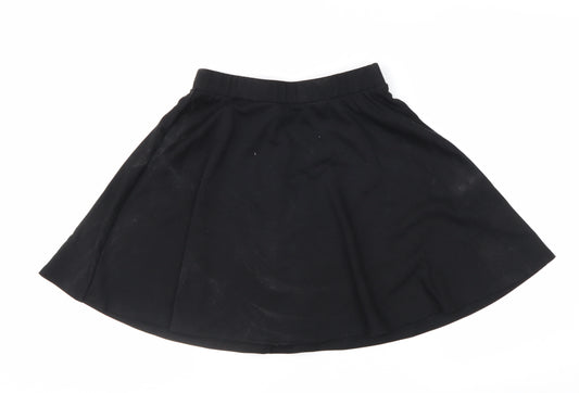 New Look Women Black A-Line Short Skirt Size 10 Polyester Blend