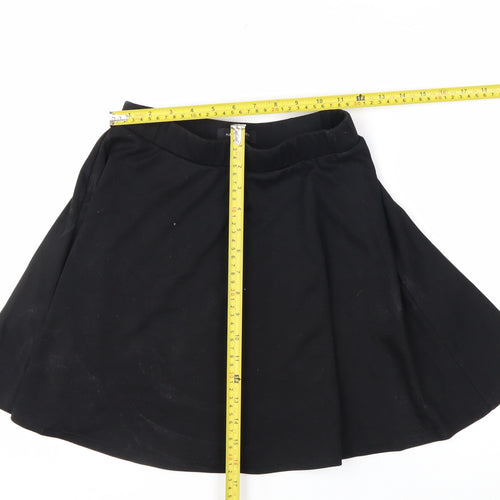 New Look Women Black A-Line Short Skirt Size 10 Polyester Blend