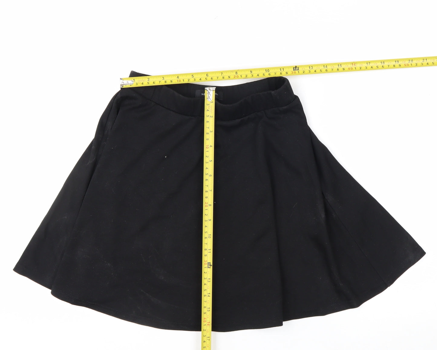 New Look Women Black A-Line Short Skirt Size 10 Polyester Blend