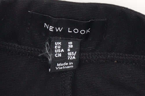 New Look Women Black A-Line Short Skirt Size 10 Polyester Blend