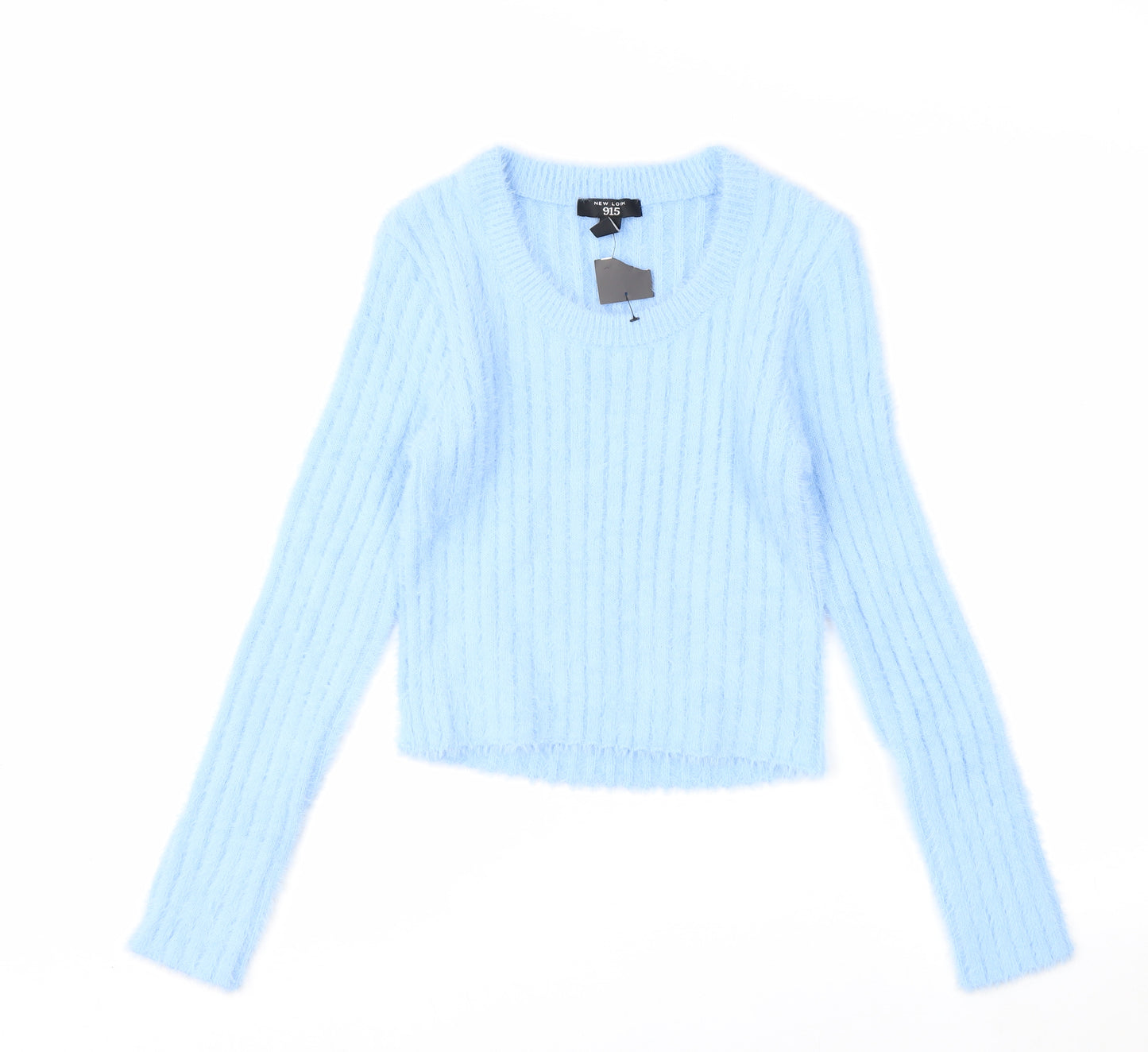 New Look Girls Blue Fluffy Ribbed Pullover Jumper Age 14-15 Years