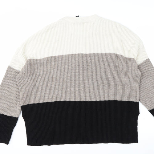 New Look Women’s Multicoloured Chunky Knit Pullover Jumper Size M