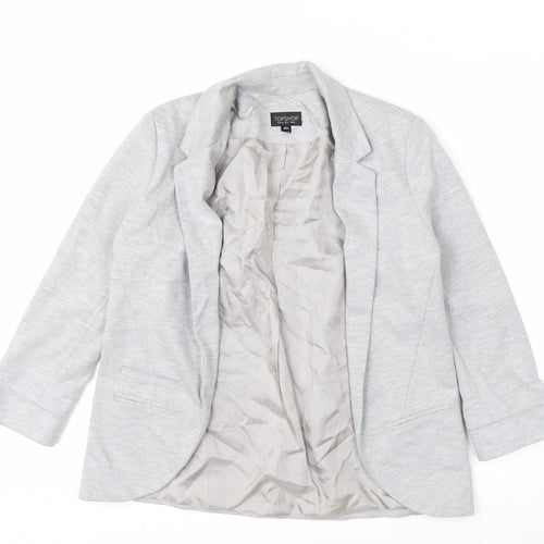 Topshop Women Grey UK 6 Classic Single-Breasted Blazer