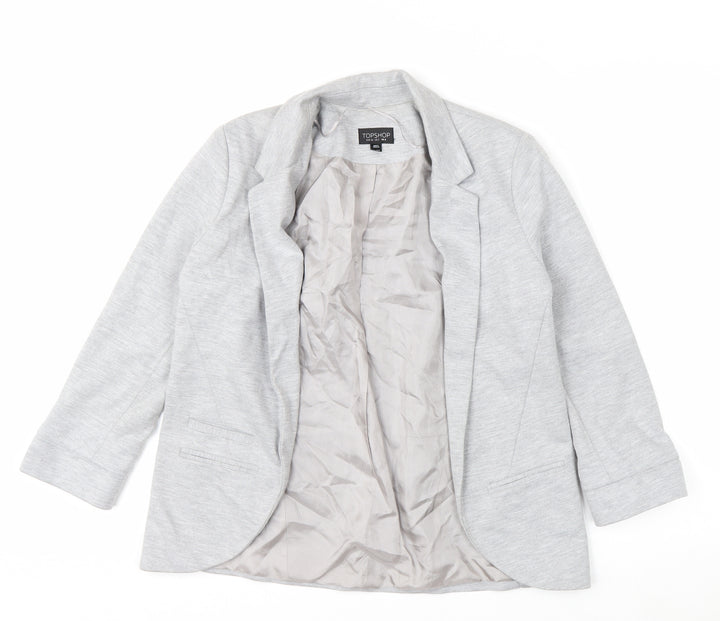 Topshop Women Grey UK 6 Classic Single-Breasted Blazer