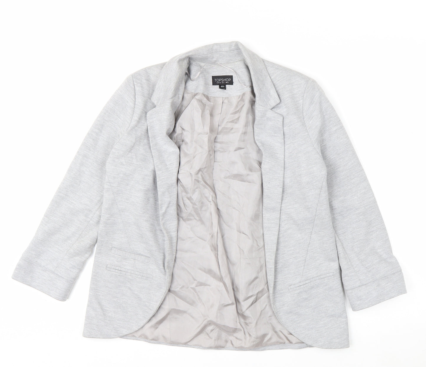 Topshop Women Grey UK 6 Classic Single-Breasted Blazer