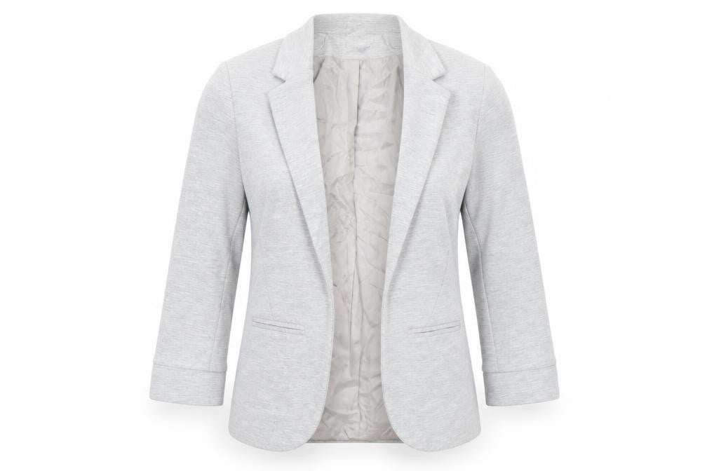 Front view of Topshop Women Grey UK 6 Classic Single-Breasted Blazer
