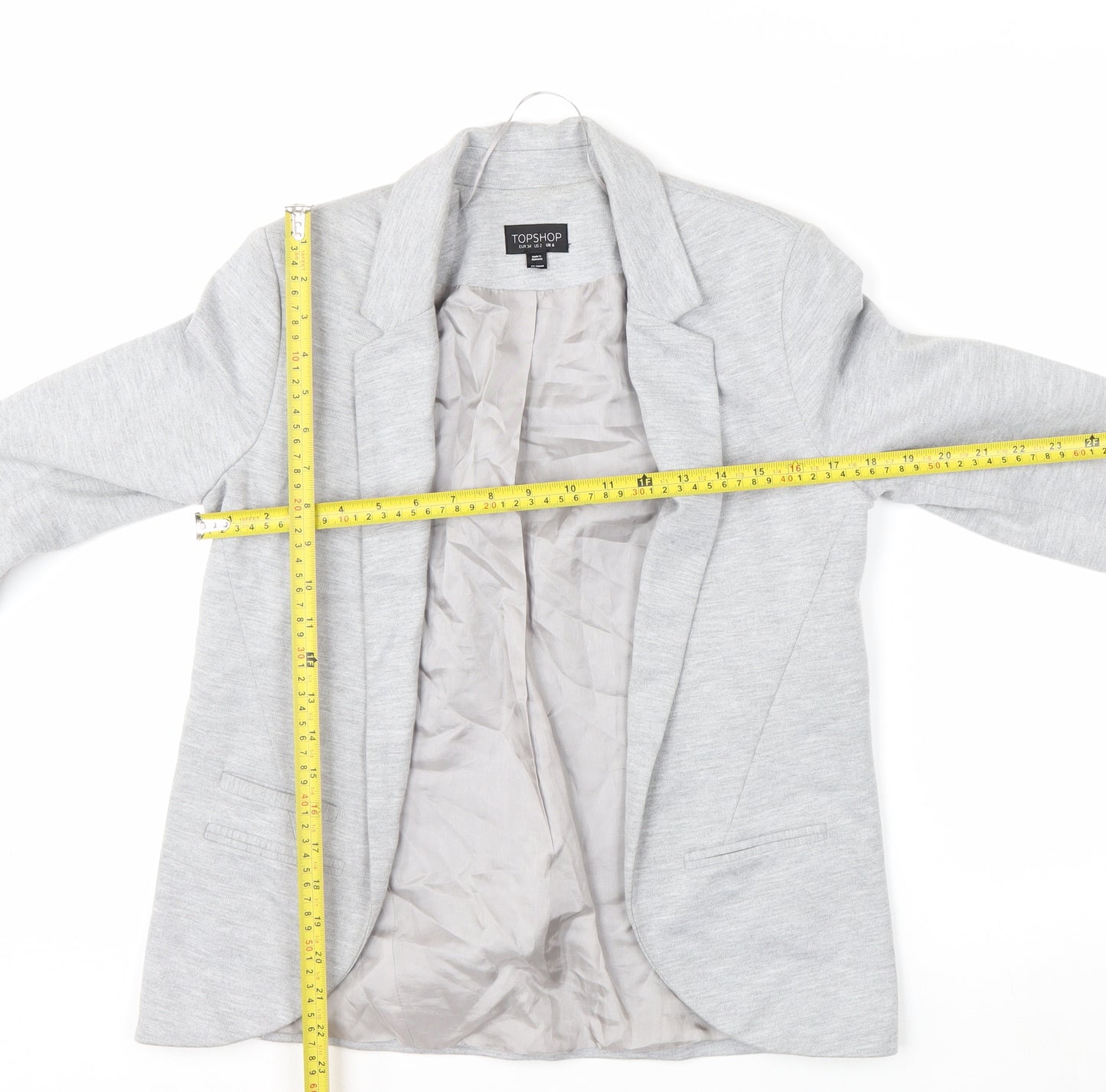 Topshop Women Grey UK 6 Classic Single-Breasted Blazer