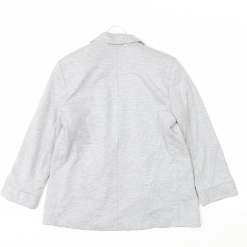 Topshop Women Grey UK 6 Classic Single-Breasted Blazer