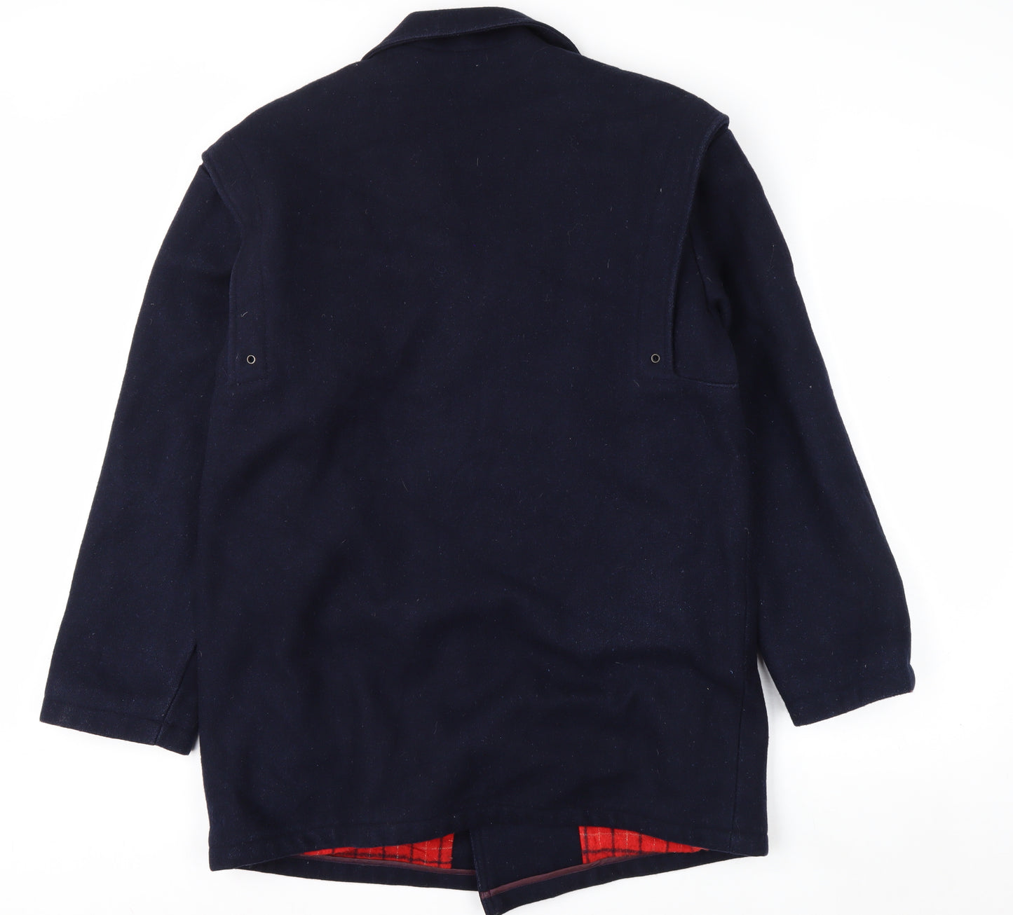 Holt Renfrew Men's Blue Wool Pea Coat Size 38 Double-Breasted Lined