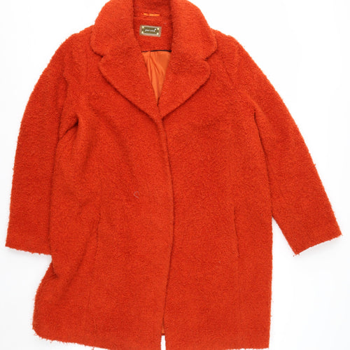 Marks and Spencer Women’s Orange Long Wool Blend Overcoat Size 16