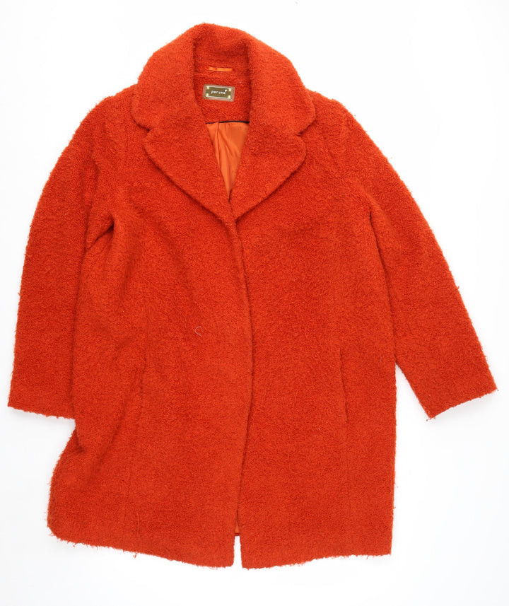Marks and Spencer Women’s Orange Long Wool Blend Overcoat Size 16