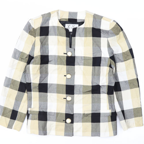 Le Suit Women’s Multicoloured Check Blazer Size 10 Regular Fit