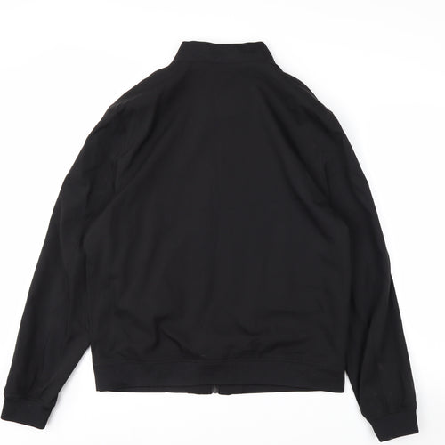 Marks and Spencer Men's Black Bomber Jacket M Lined Zip Casual Style