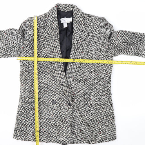 Christopher Women's Grey Tweed Wool Blend Blazer Jacket Size 7/8