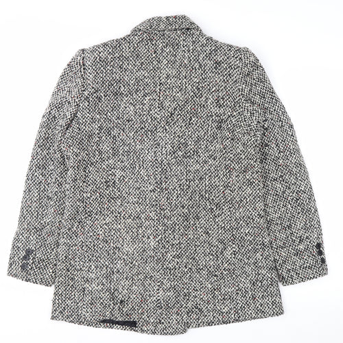 Christopher Women's Grey Tweed Wool Blend Blazer Jacket Size 7/8