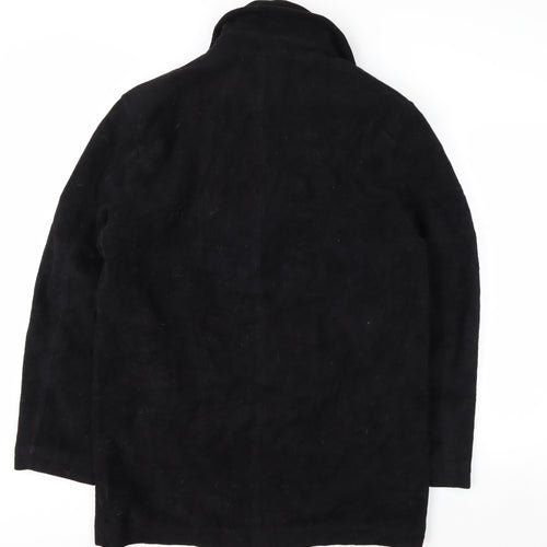 Chaps Men's Black Wool Blend Long Overcoat Size S