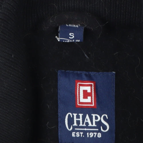 Chaps Men's Black Wool Blend Long Overcoat Size S