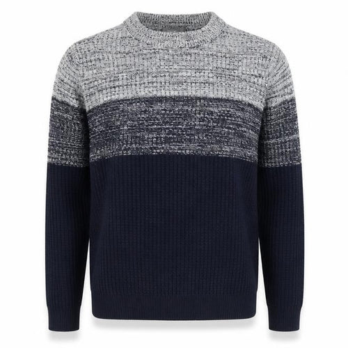 Nutmeg Men Blue Chunky Knit Crew Neck Pullover Jumper Size M