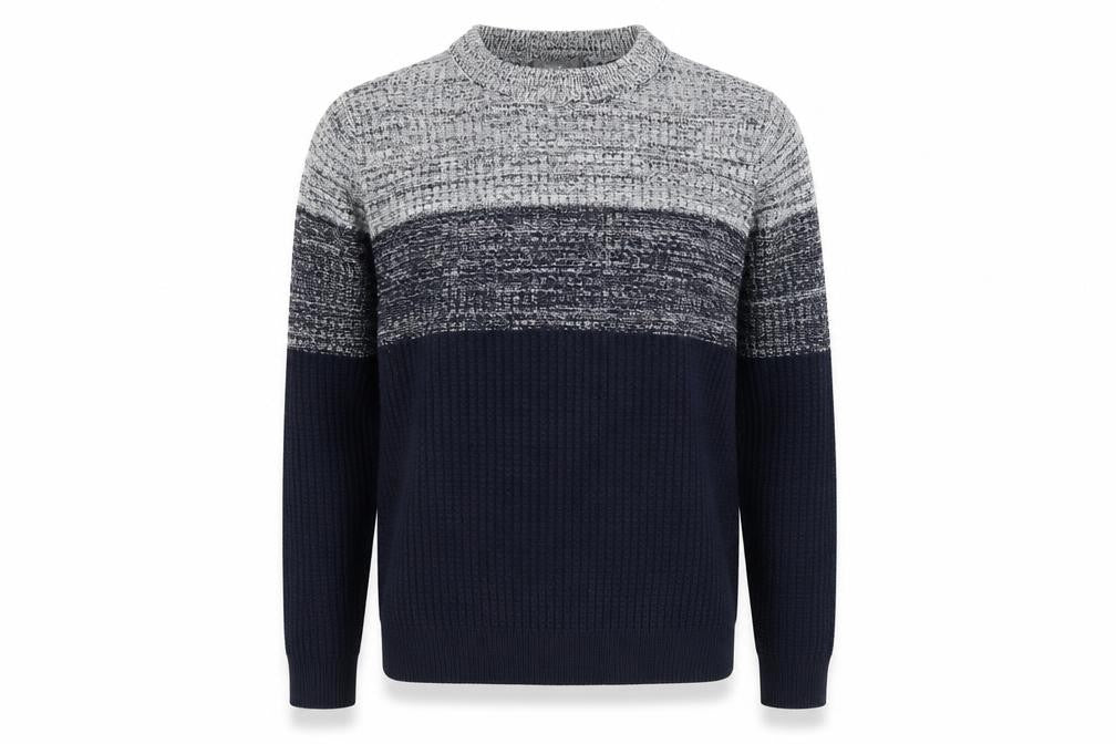 Nutmeg Men Blue Chunky Knit Crew Neck Pullover Jumper Size M