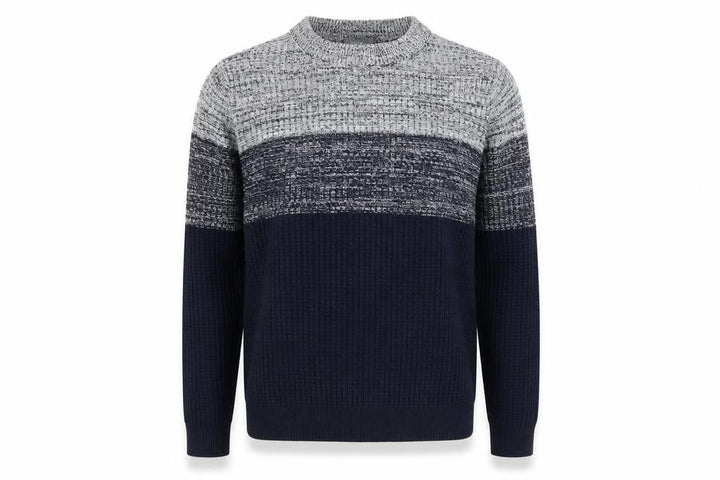 Nutmeg Men Blue Chunky Knit Crew Neck Pullover Jumper Size M