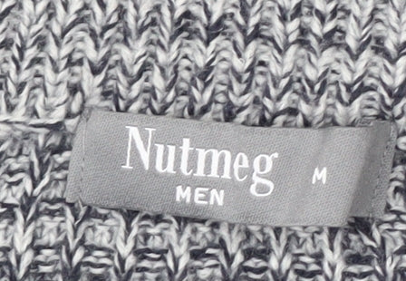 Nutmeg Men Blue Chunky Knit Crew Neck Pullover Jumper Size M