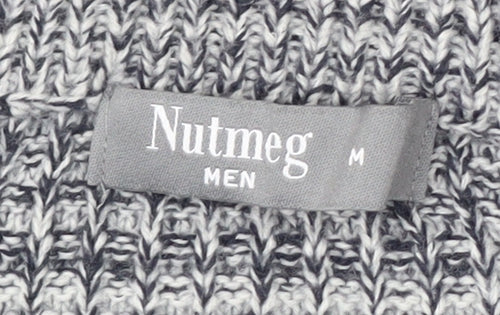 Nutmeg Men Blue Chunky Knit Crew Neck Pullover Jumper Size M
