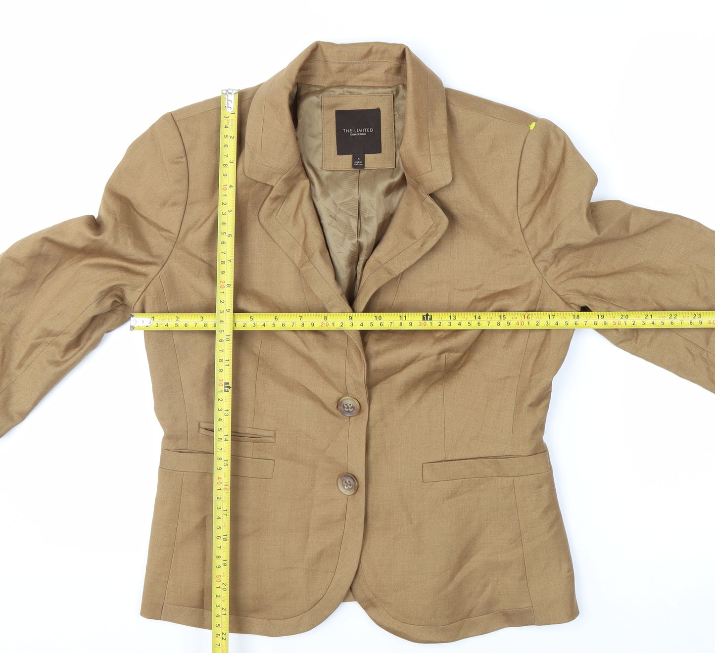 The Limited Collection Women Beige Single-Breasted Blazer Size 6