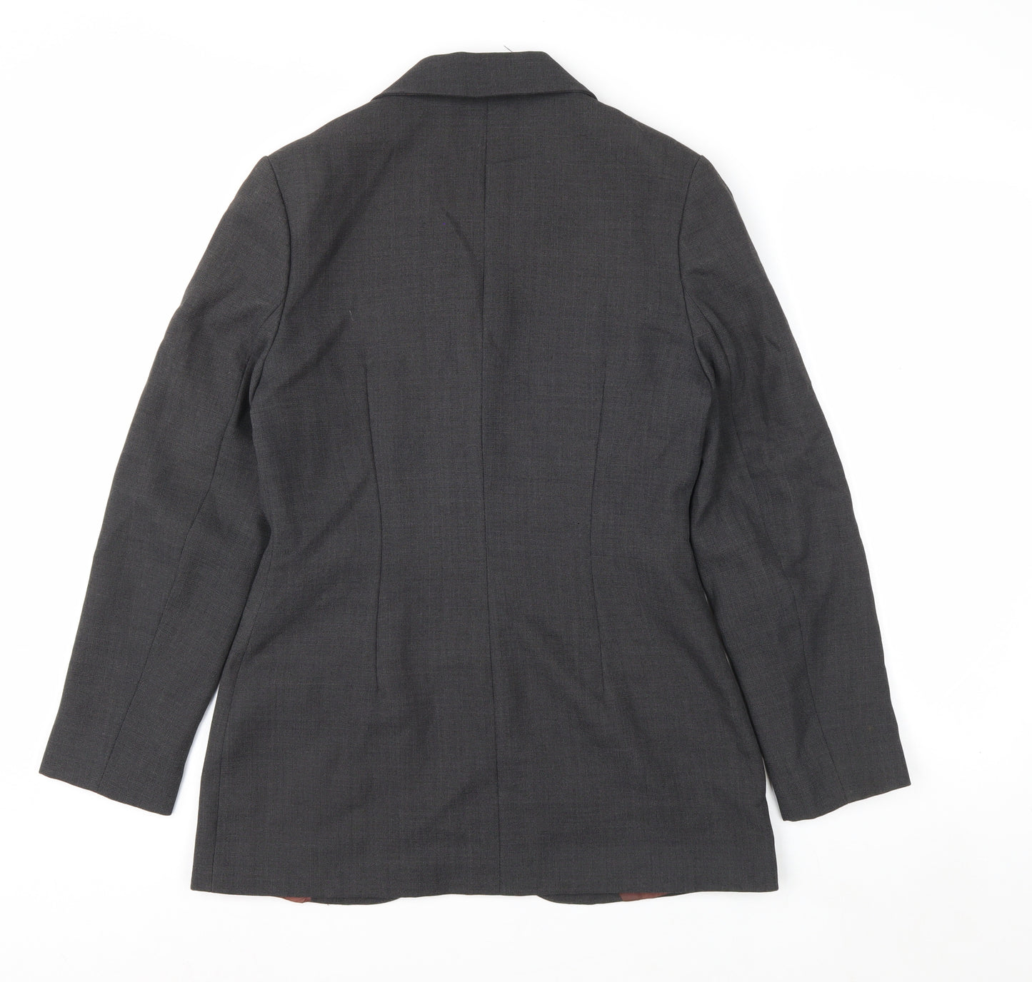 Monsoon Women Grey Wool Blend Suit Jacket UK 10 Classic Tailored Blazer