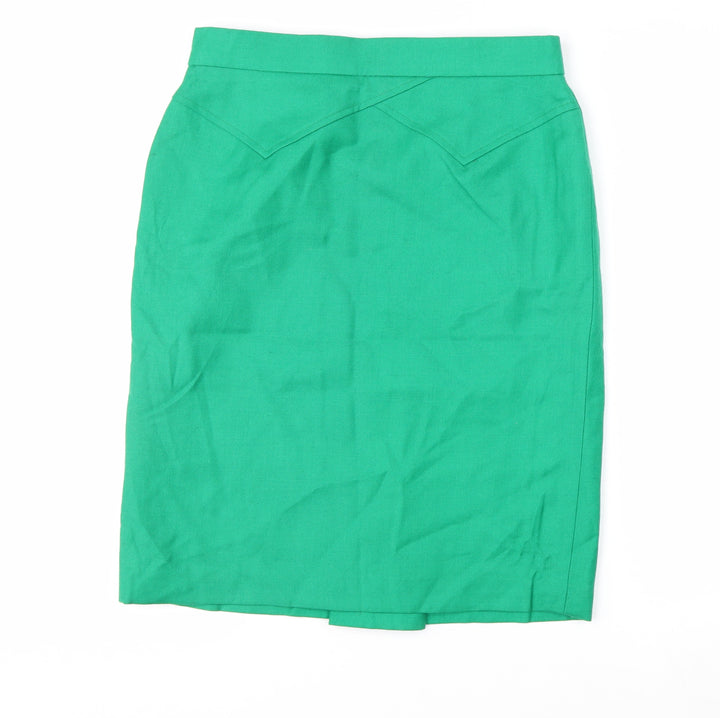 Boutique Collection Women's Green Linen Pencil Skirt Size 12