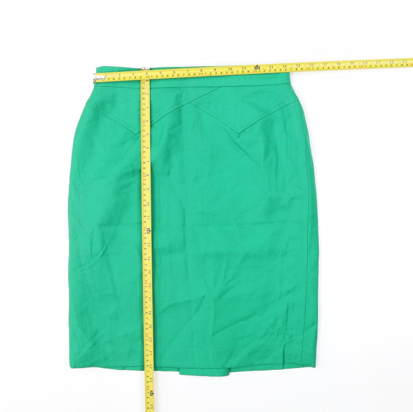 Boutique Collection Women's Green Linen Pencil Skirt Size 12