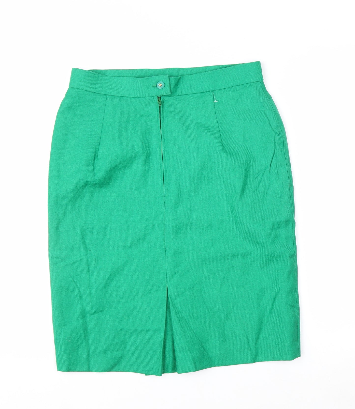 Boutique Collection Women's Green Linen Pencil Skirt Size 12