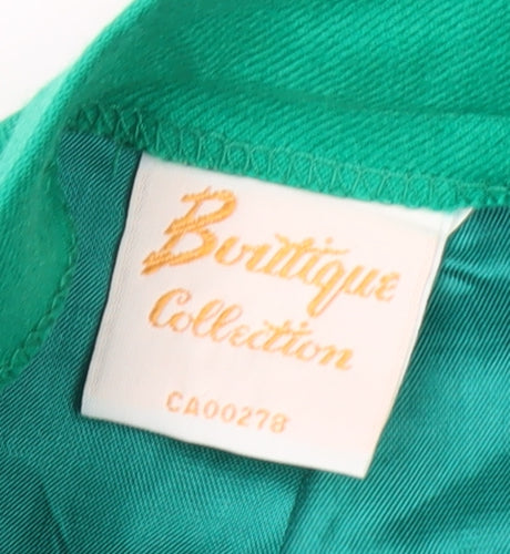 Boutique Collection Women's Green Linen Pencil Skirt Size 12
