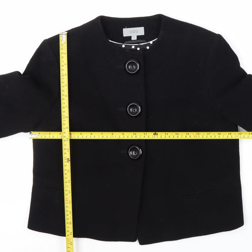 Marks and Spencer Womens Black Wool Blend Cropped Blazer Size 14