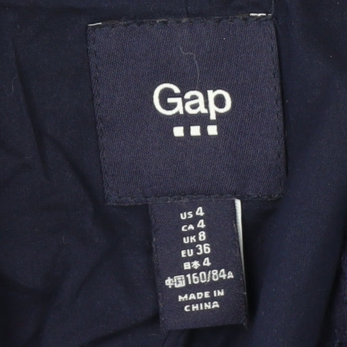 Gap Women's Blue Cotton Lace Blazer UK 8 Classic Notch Lapel Jacket