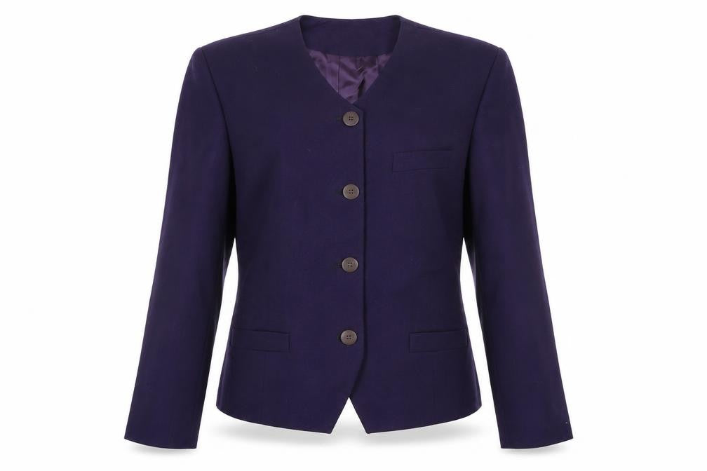 JH Collectibles Womens Purple Wool Suit Jacket Blazer Size 12